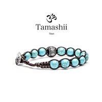Bracciale Tamashii Ruota della Preghiera in Argento Turchese BHS1100-7